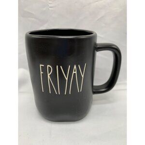 Rae Dunn Black "FRIYAY" Ceramic Coffee Cup Mug